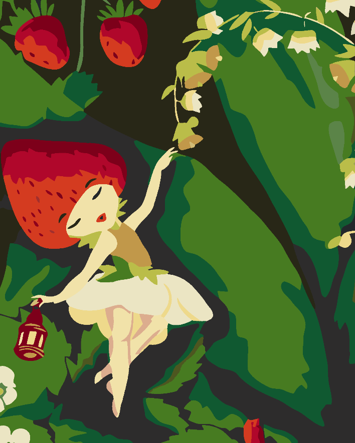 Pictura pe numere - Fetiță cu Căpșunică 4643