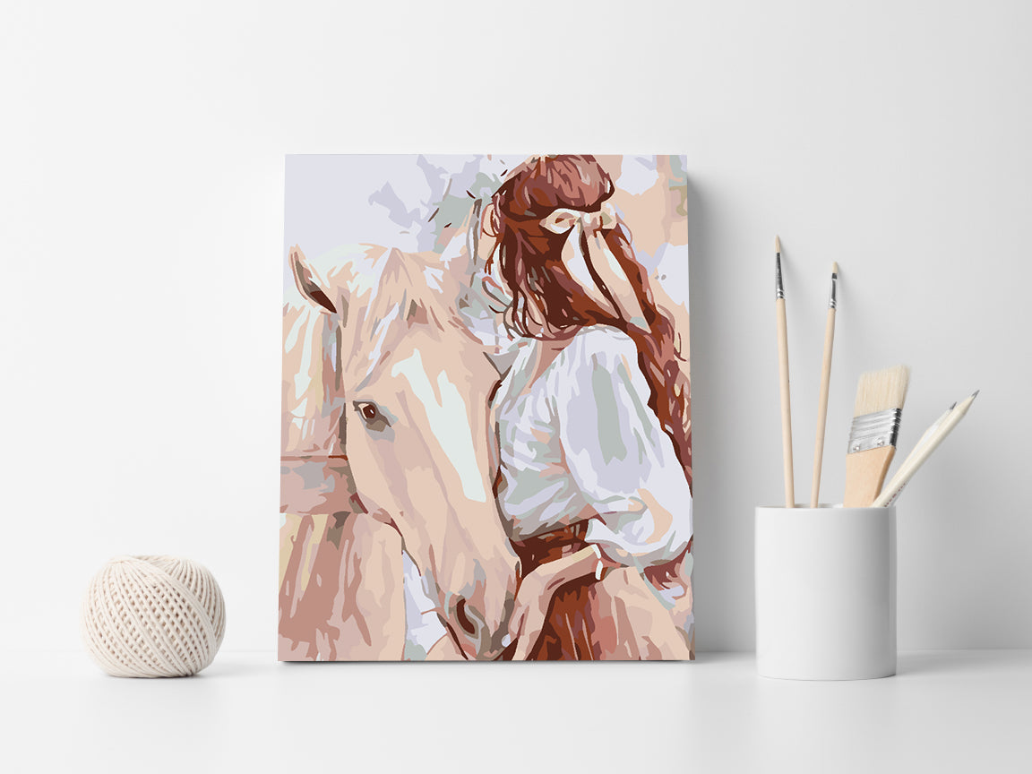 Pictura pe numere - Fată cu Căluț 4655