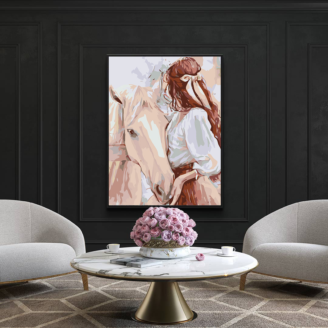 Pictura pe numere - Fată cu Căluț 4655