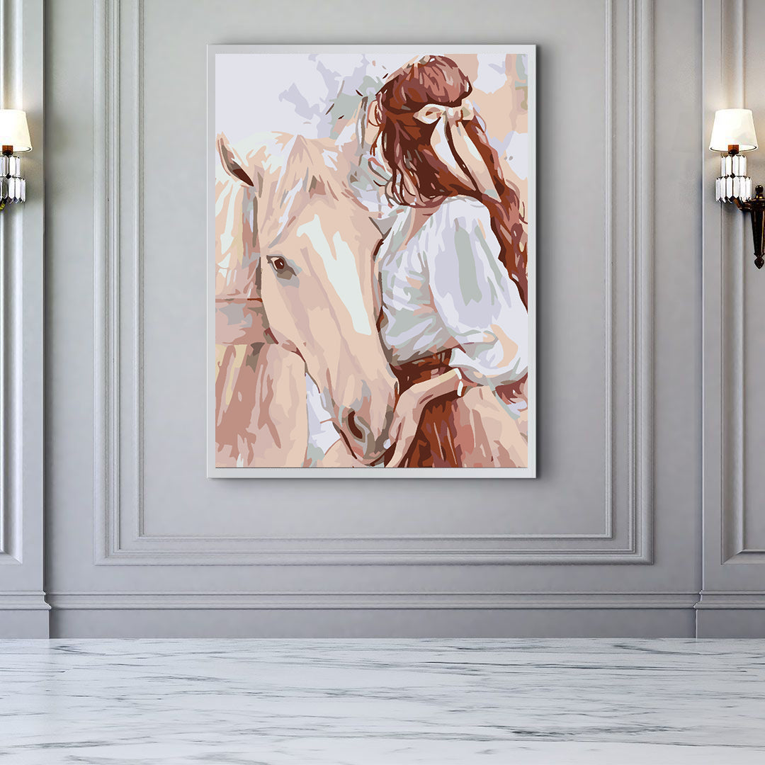 Pictura pe numere - Fată cu Căluț 4655