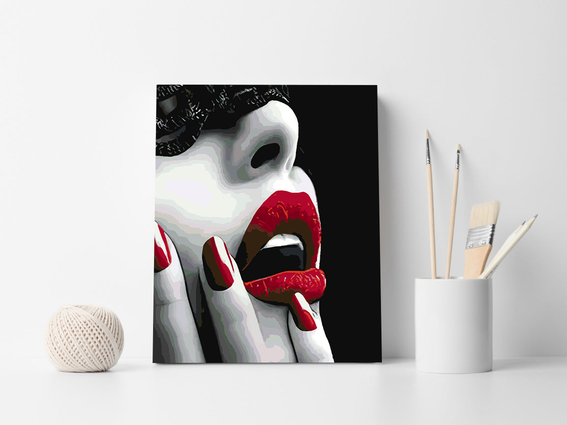 Peinture par numéros - Femme aux lèvres rouges 4671