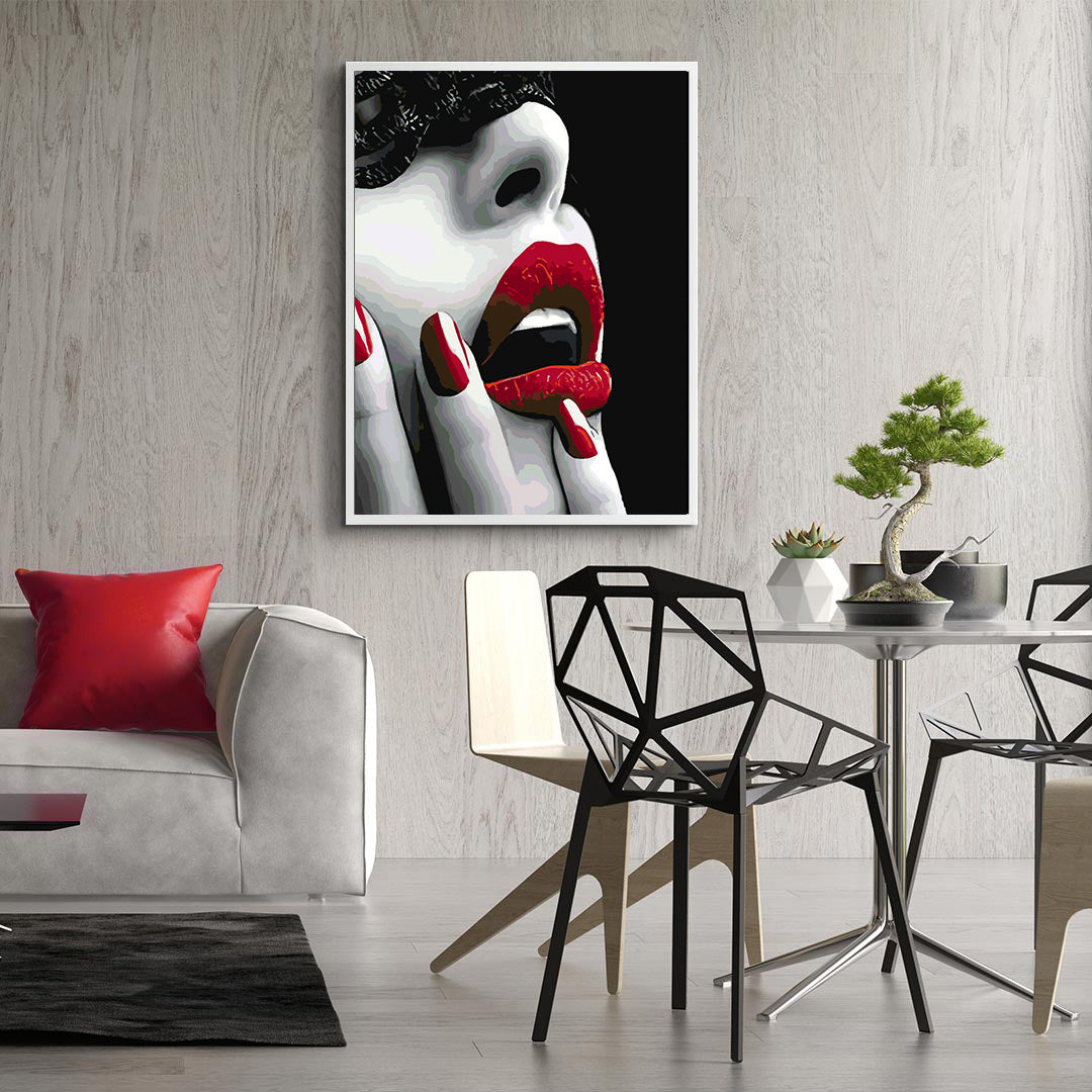 Peinture par numéros - Femme aux lèvres rouges 4671