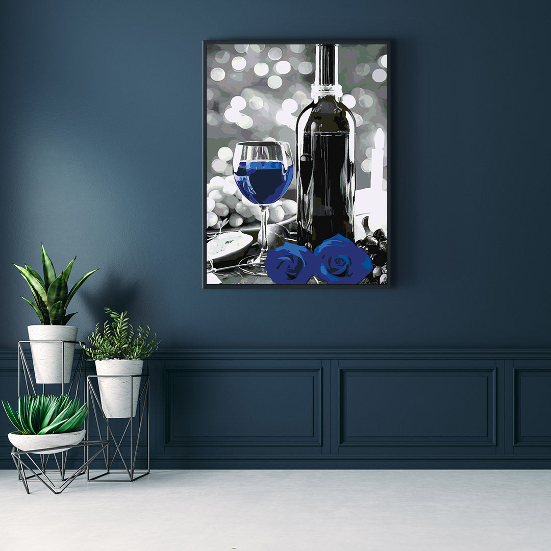 Pictura pe numere - Sticla de Vin și Flori 4690