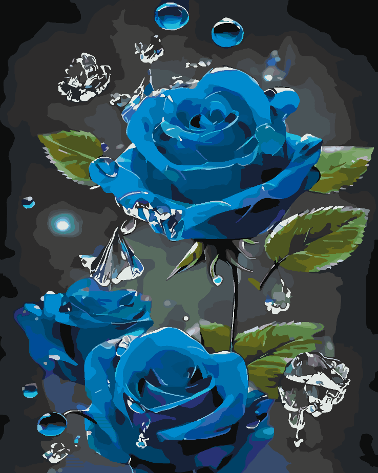 Peinture par numéros - Roses bleues 4689