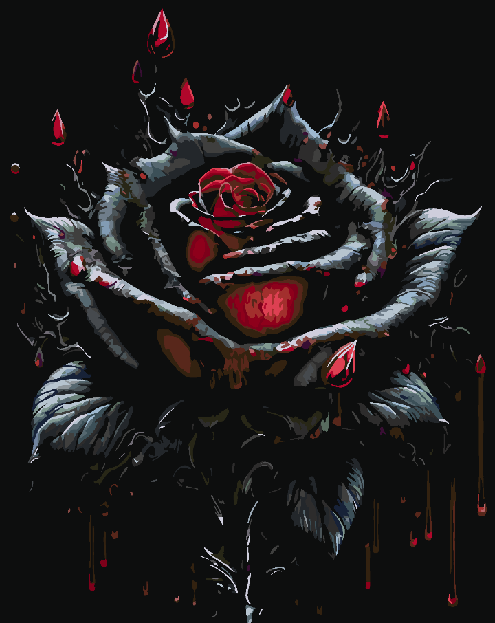Peinture par numéros - Rose Noire 4694
