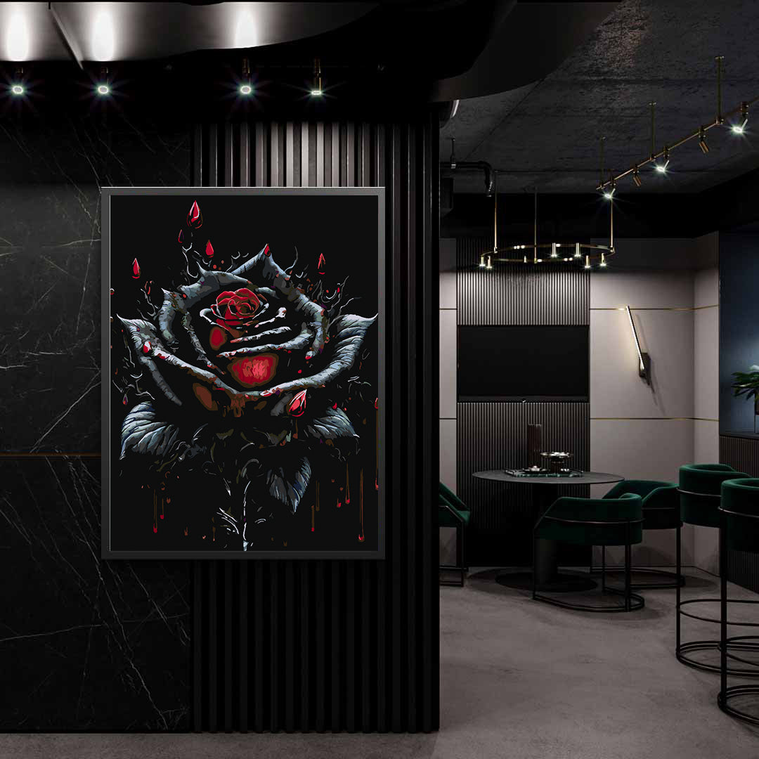 Peinture par numéros - Rose Noire 4694