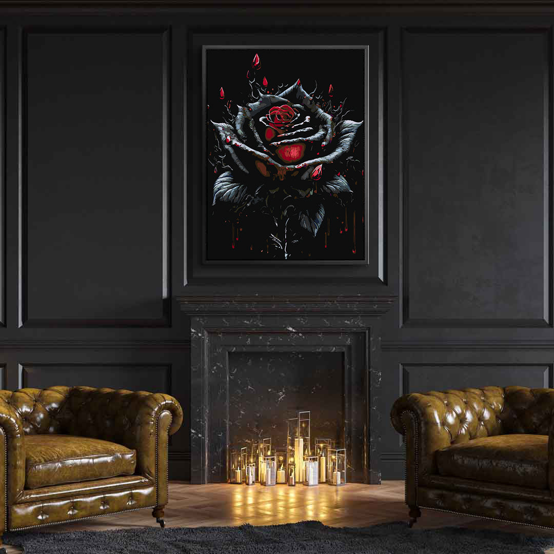 Peinture par numéros - Rose Noire 4694
