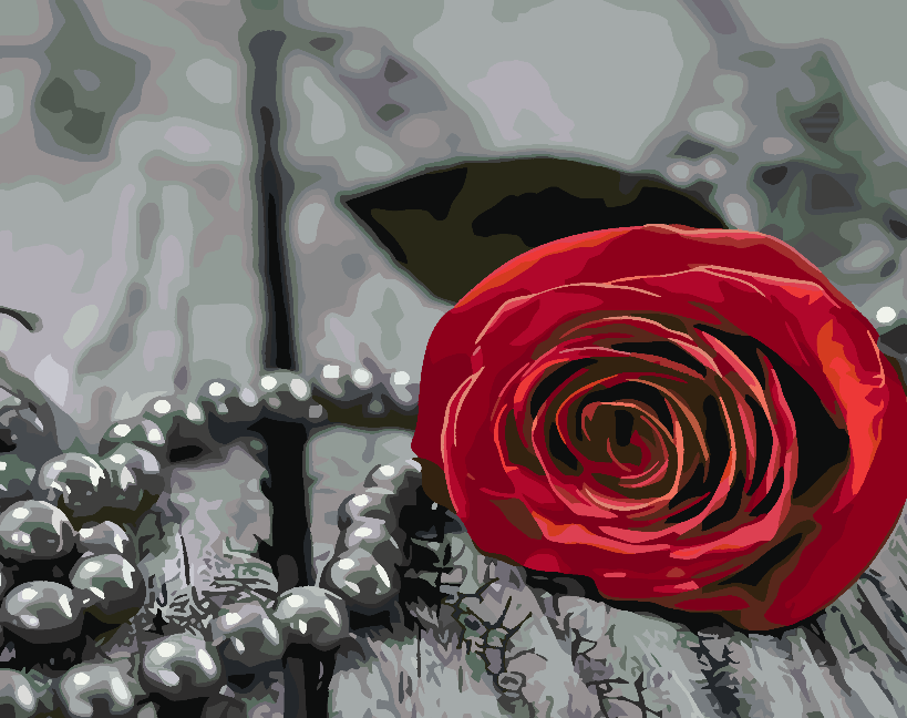 Peinture par numéros - Rose rouge 4704