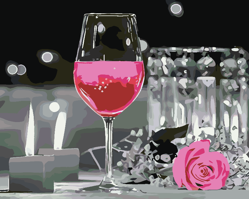 Peinture par numéros - Verre à champagne 4711