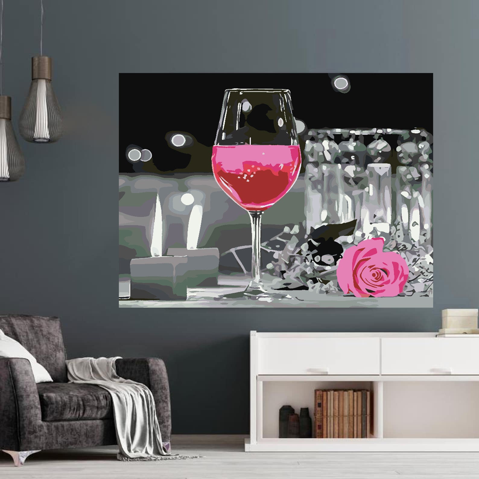 Peinture par numéros - Verre à champagne 4711
