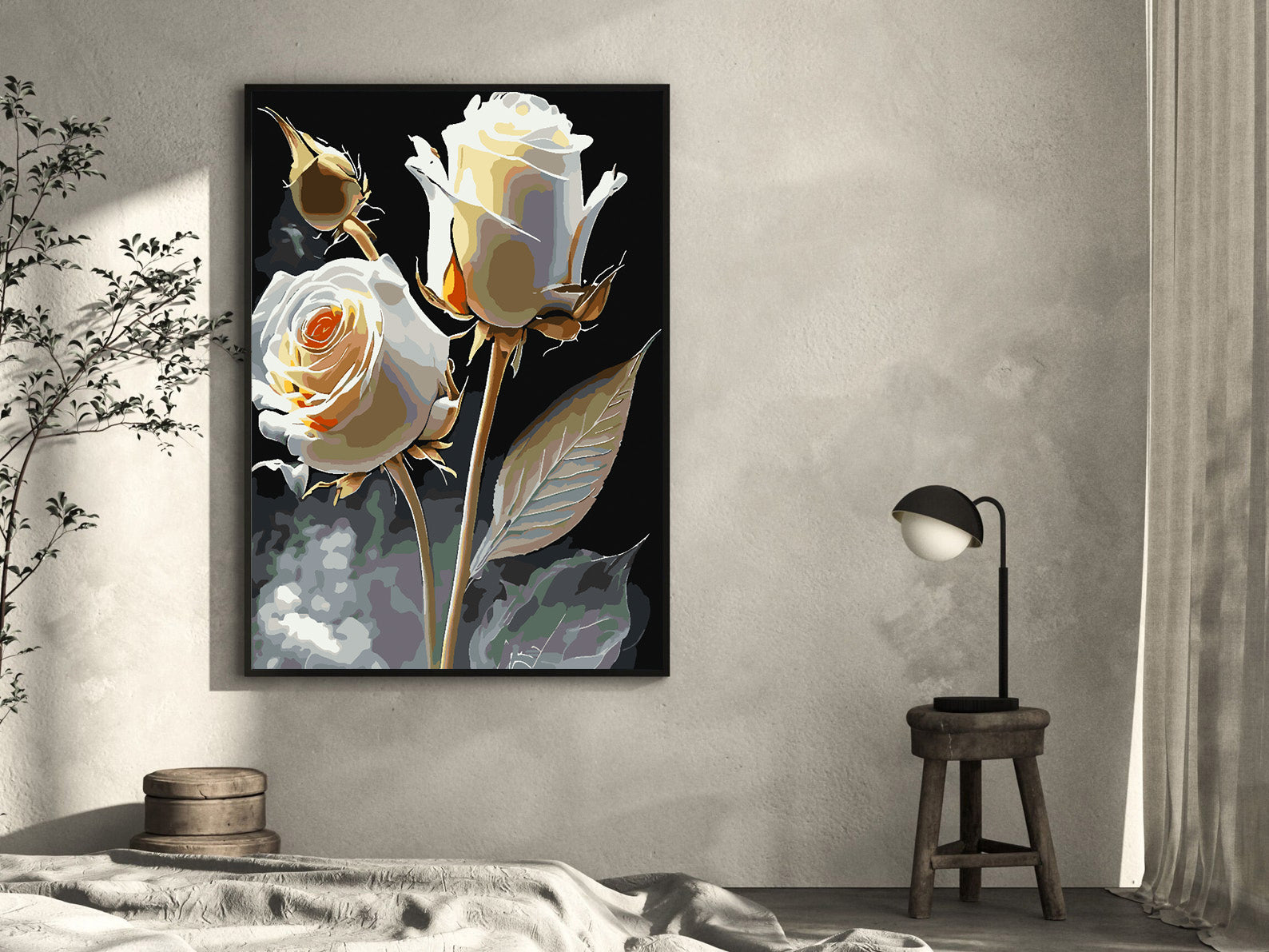 Peinture par numéros - Roses blanches 4716