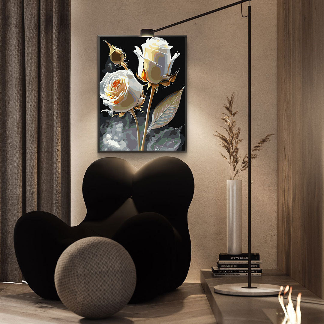 Pictura pe numere - Trandafiri Albi 4716