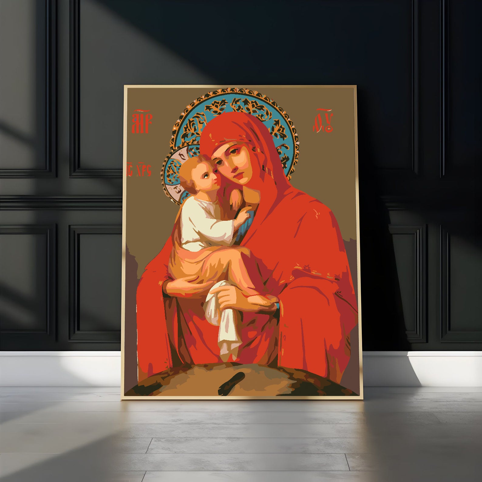 Pictura pe numere - Icoana Maicii Domnului din Pocaev 4722