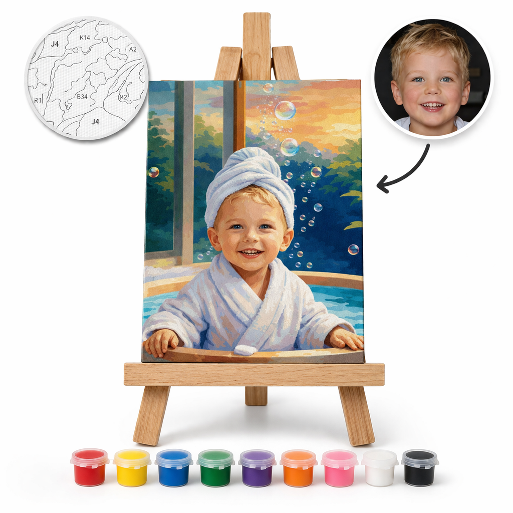 Pictură Personalizată pe Numere – Copilașul zâmbăreț