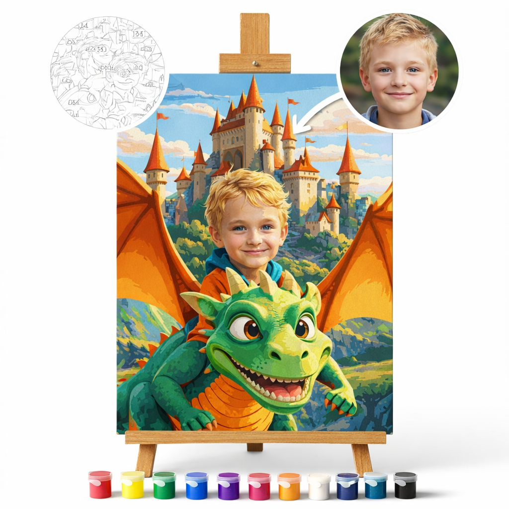 Pictură Personalizată pe Numere – Dragonul Verde