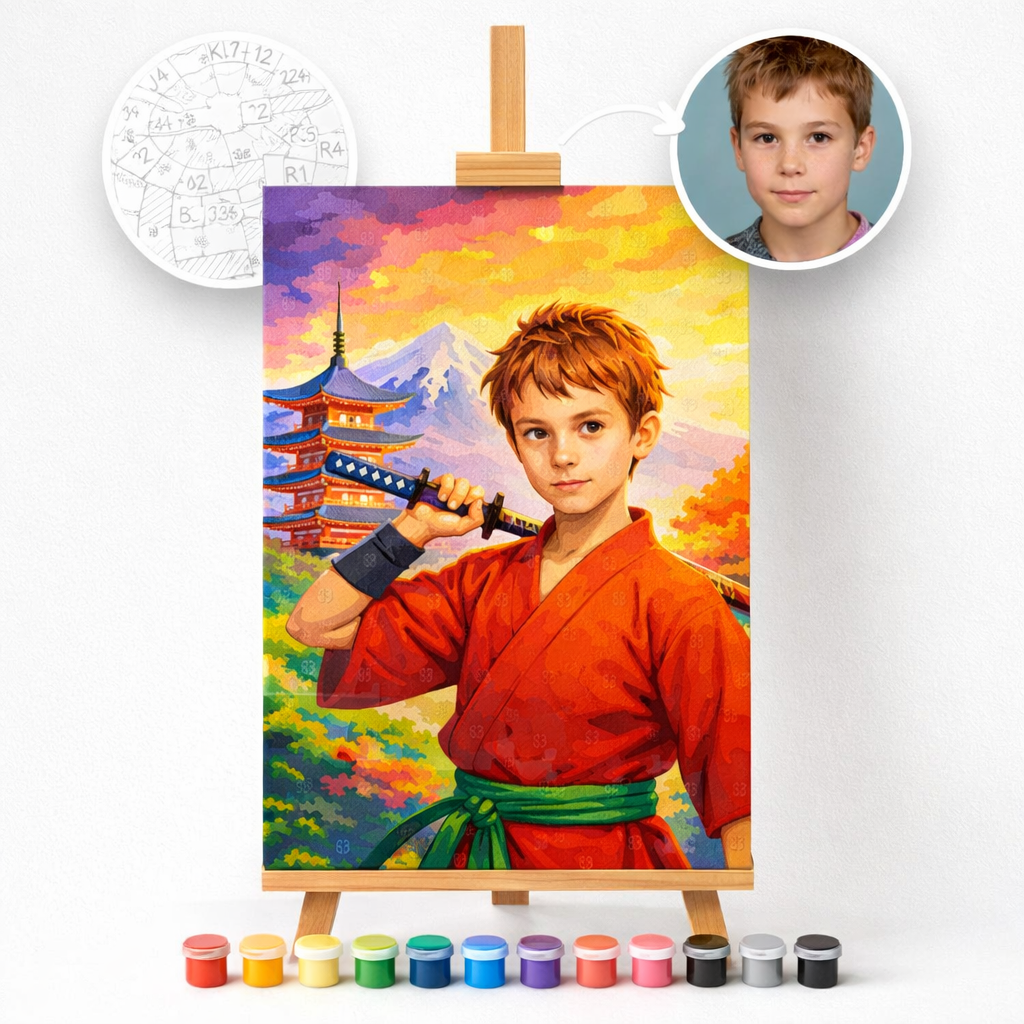 Pictură Personalizată pe Numere – Luptător în Japonia