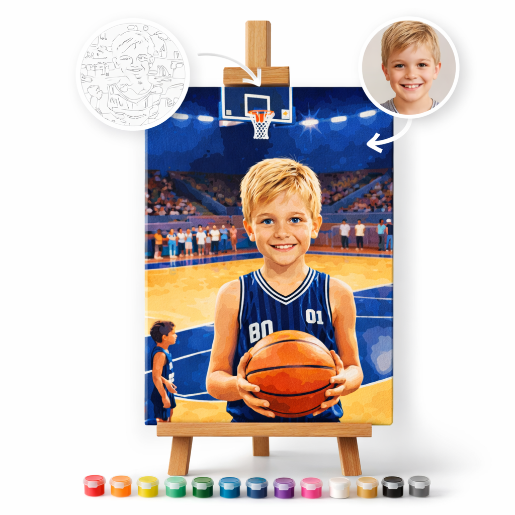 Pictură Personalizată pe Numere – Jucătorul de Baschet