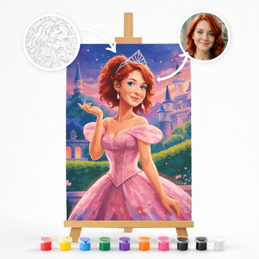 Pictură Personalizată pe Numere – Prințesa la Castel