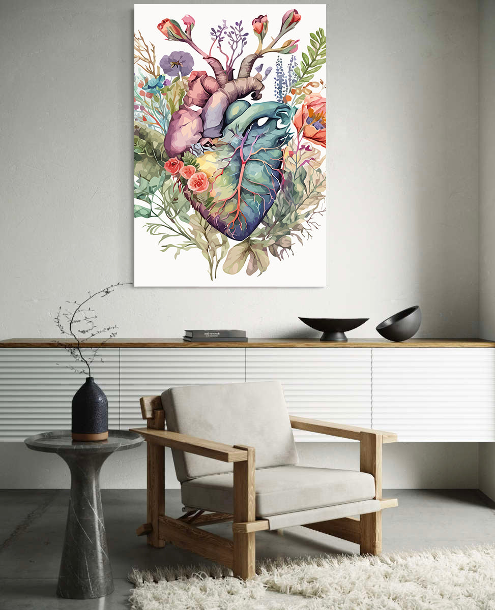 Set Pictură pe numere - Inimă din Flori 6026