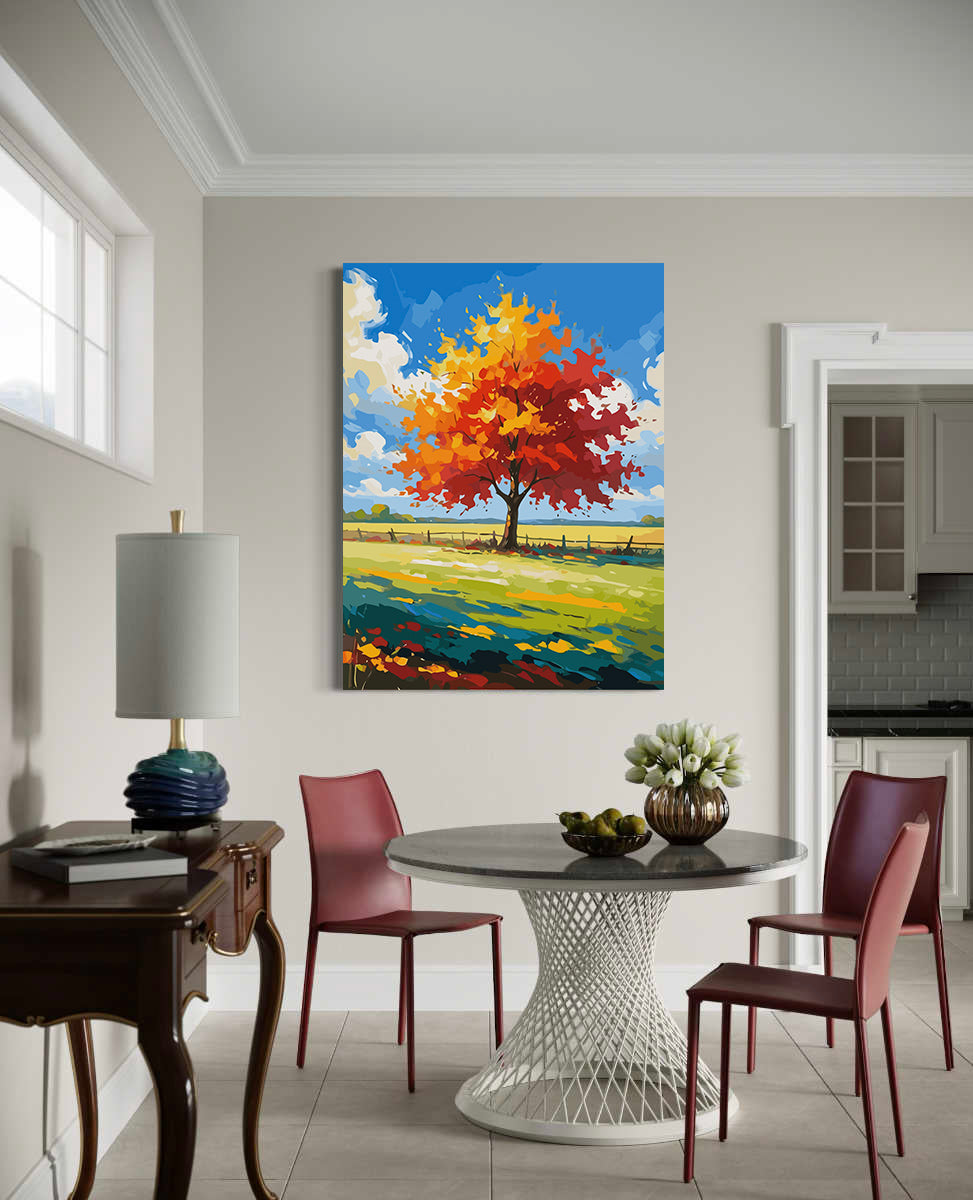 Set Pictură pe numere - Peisaj de Toamnă 6061