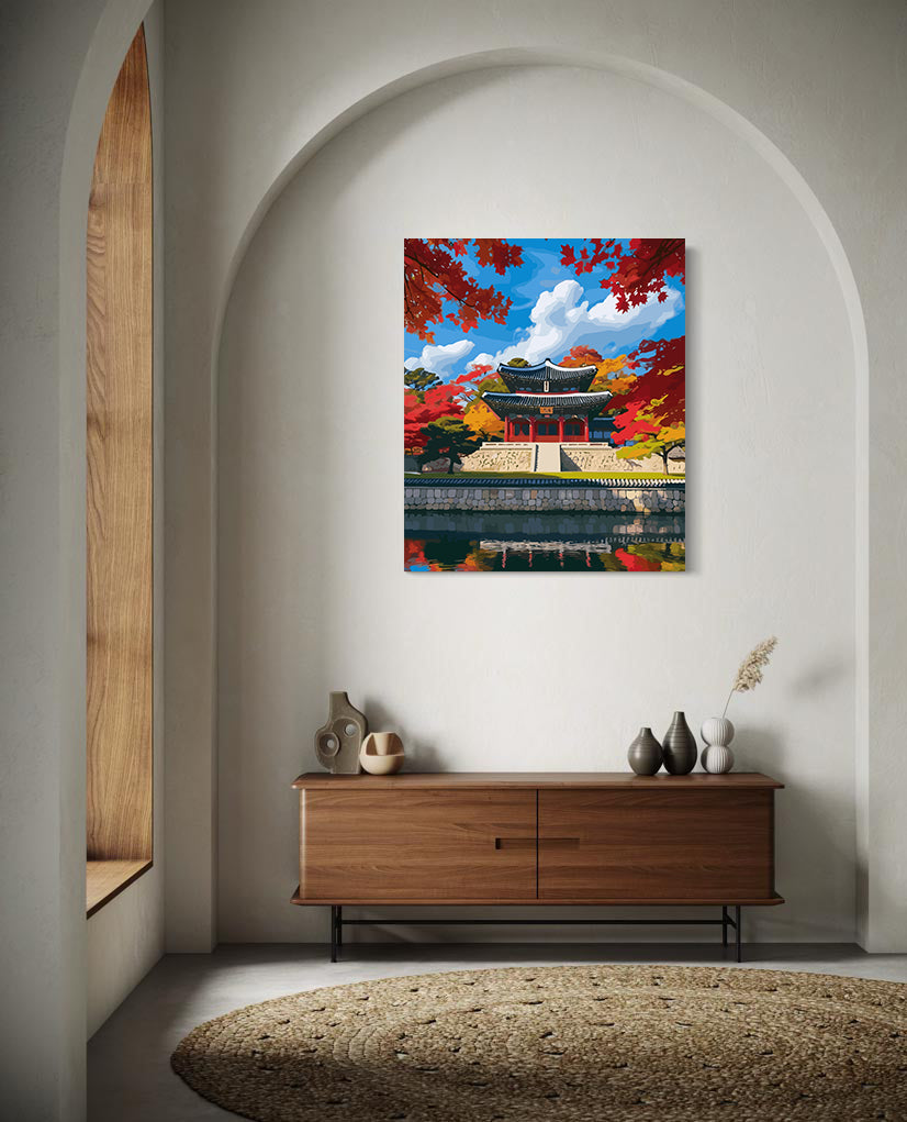 Set Pictură pe numere – Peisaj de Toamnă 6076