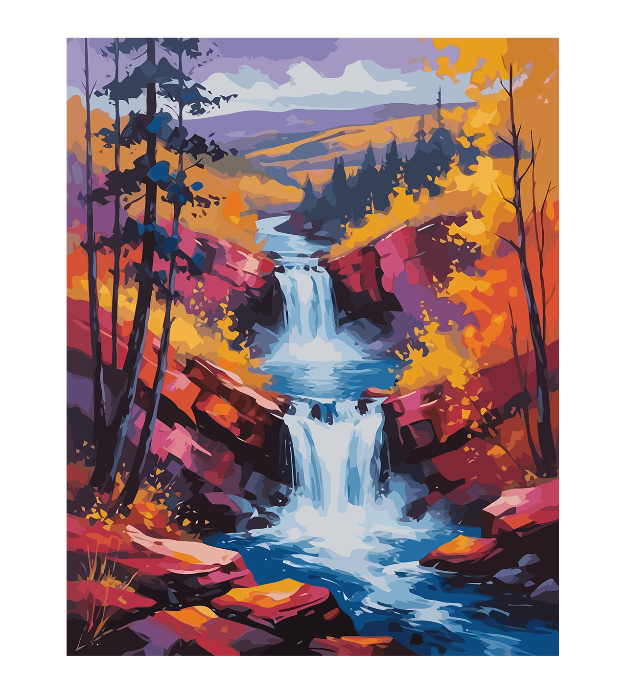 Set Pictură pe numere – Peisaj de Toamnă 6078