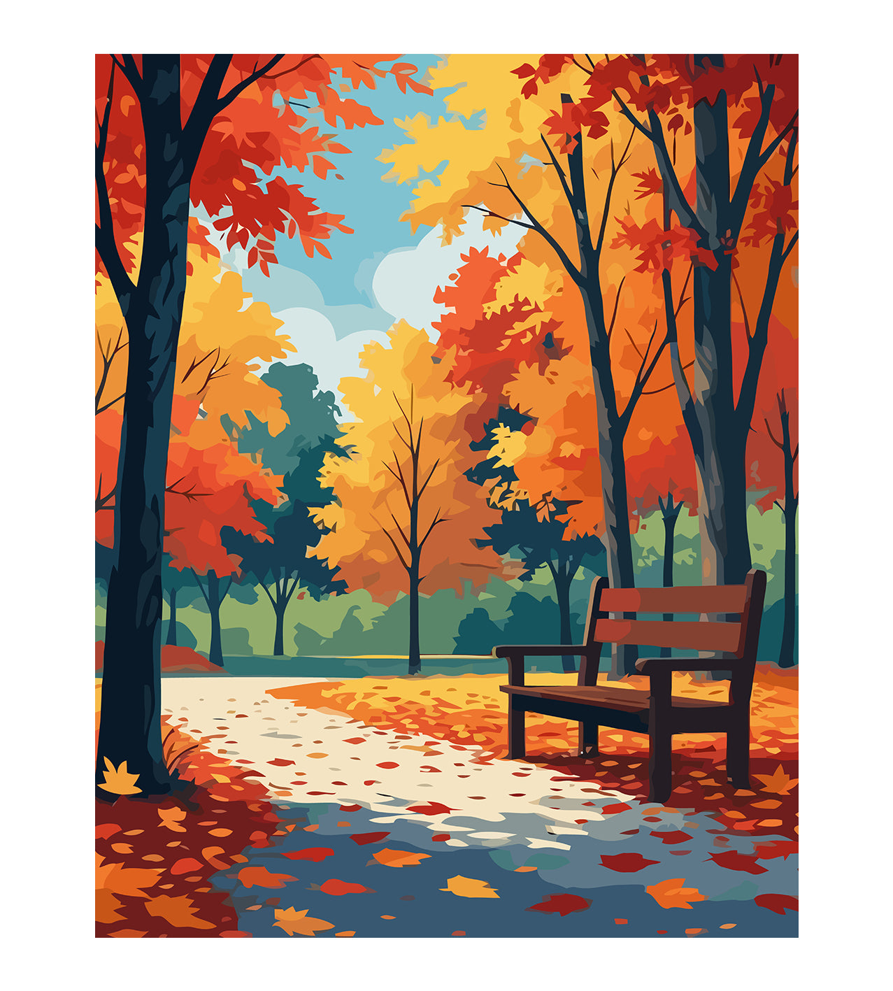 Set Pictură pe numere – Peisaj de Toamnă 6086