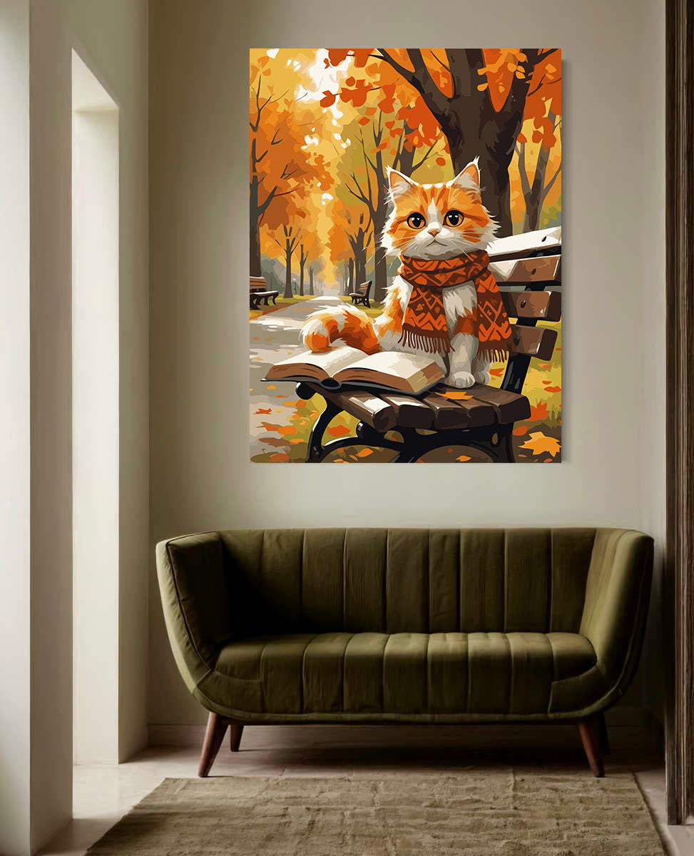 Set Pictură pe numere – Pisicuță Toamna în Parc 6089