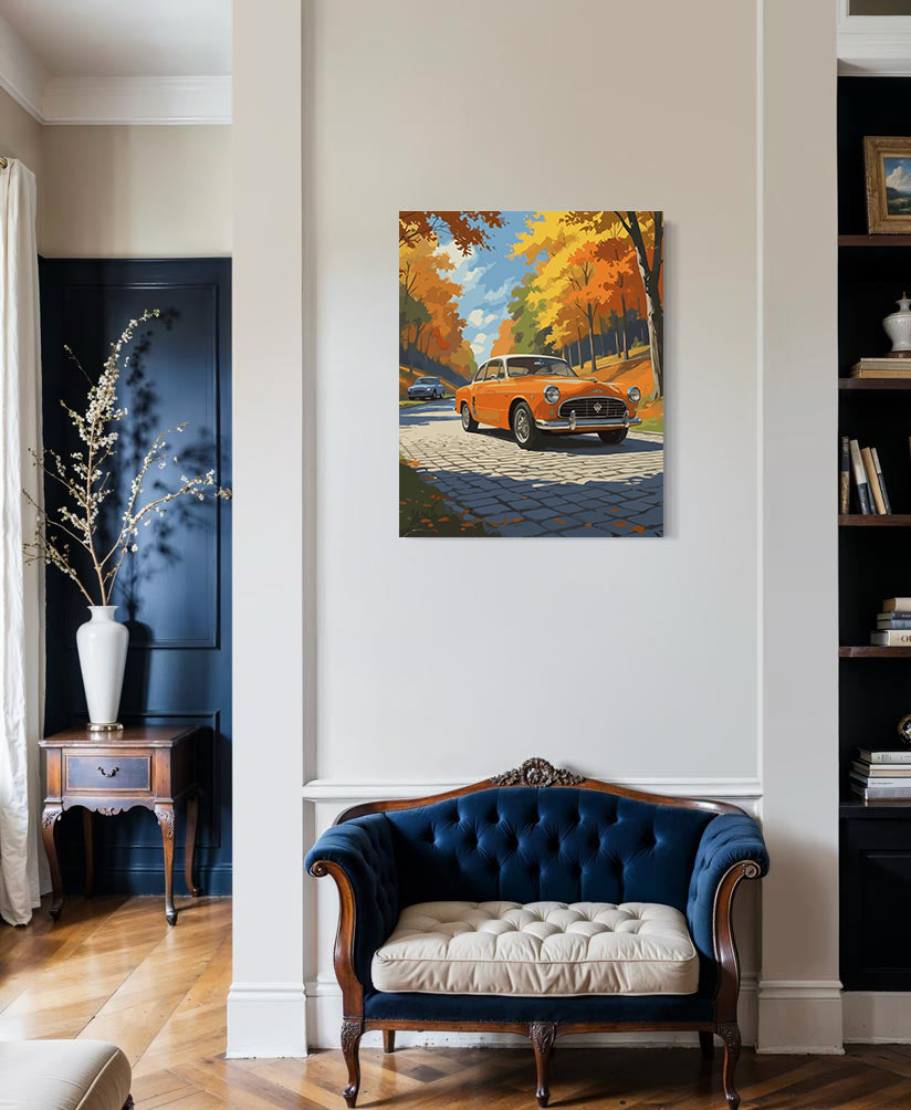 Set Pictură pe numere - Mașină Retro Toamna 6092