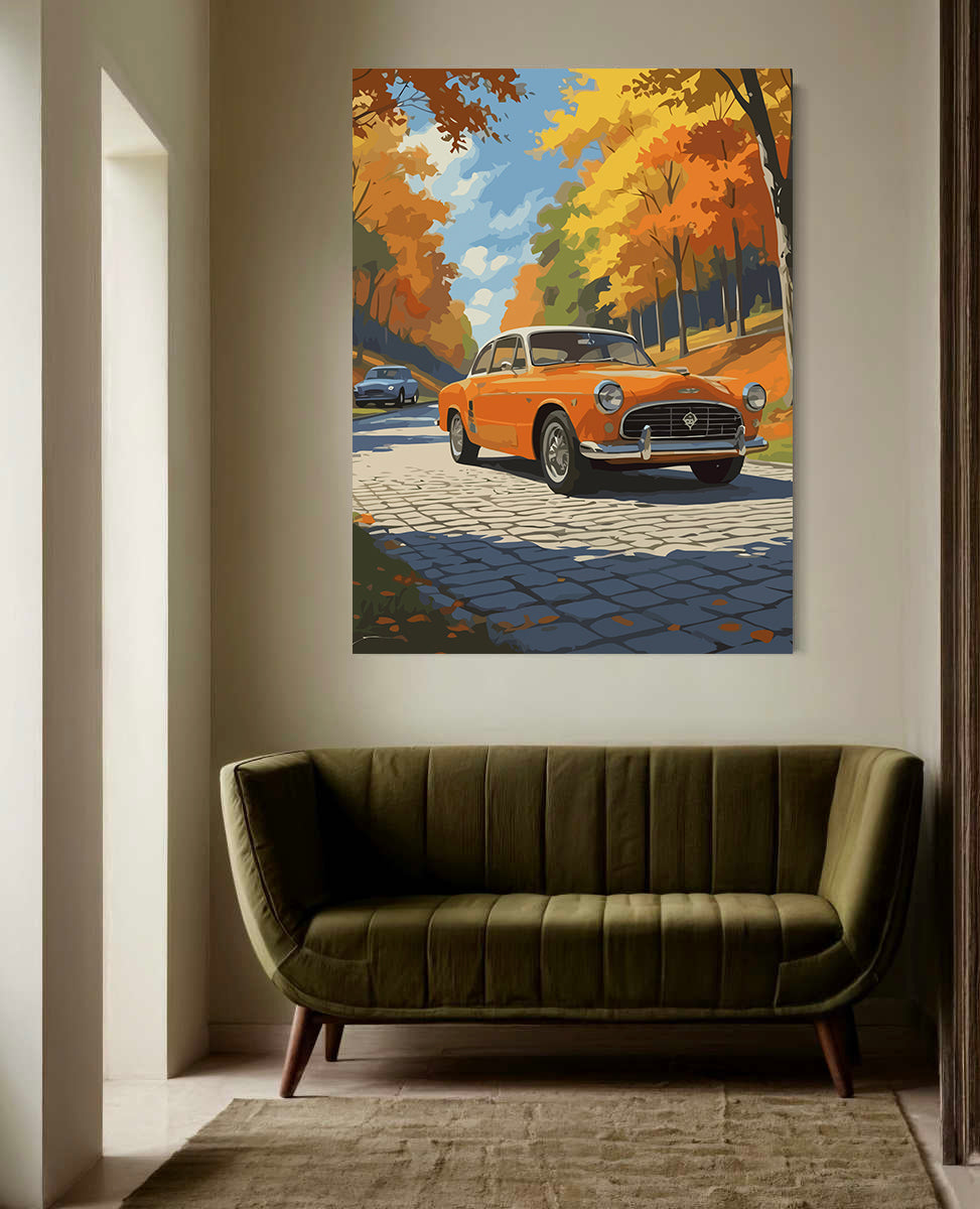 Set Pictură pe numere - Mașină Retro Toamna 6092