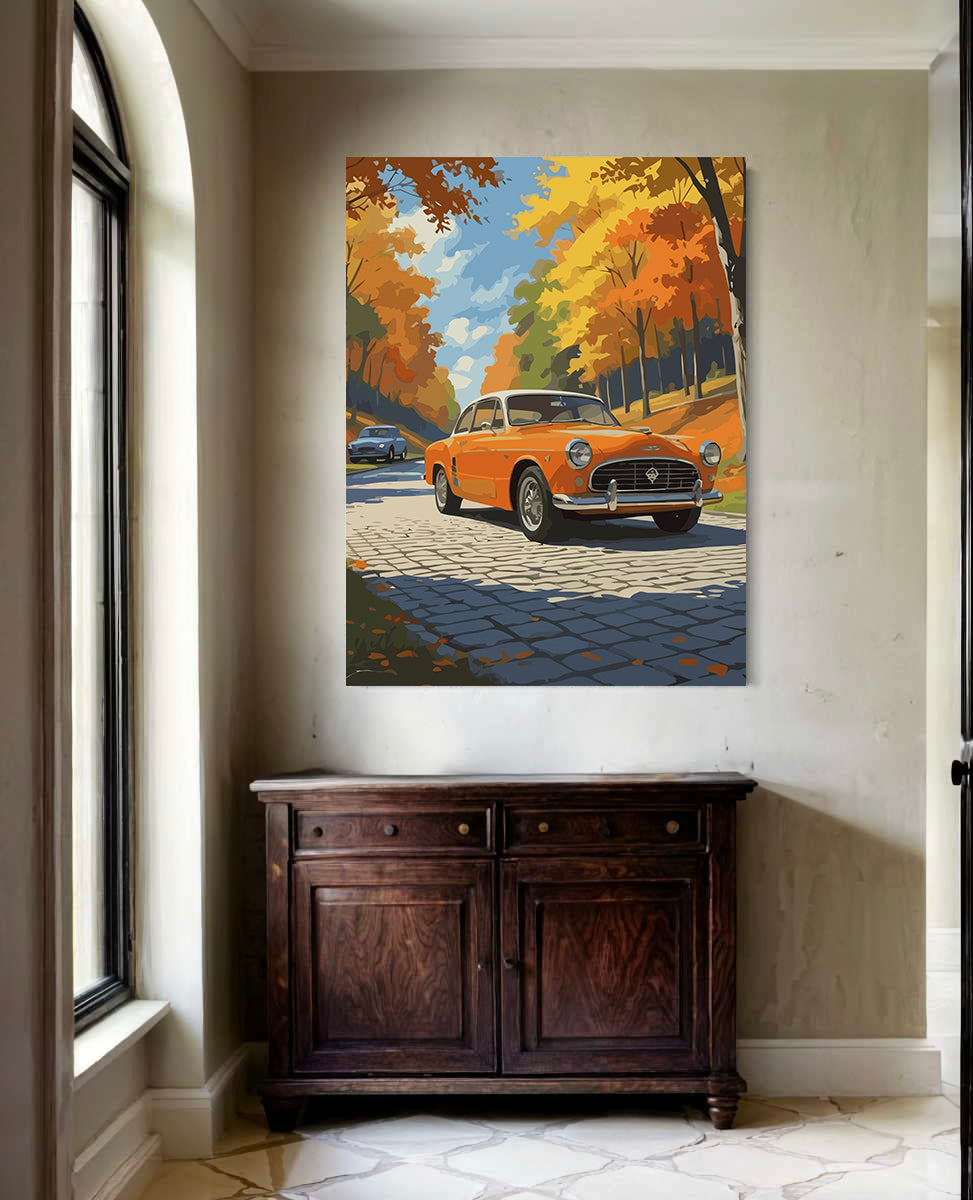 Set Pictură pe numere - Mașină Retro Toamna 6092