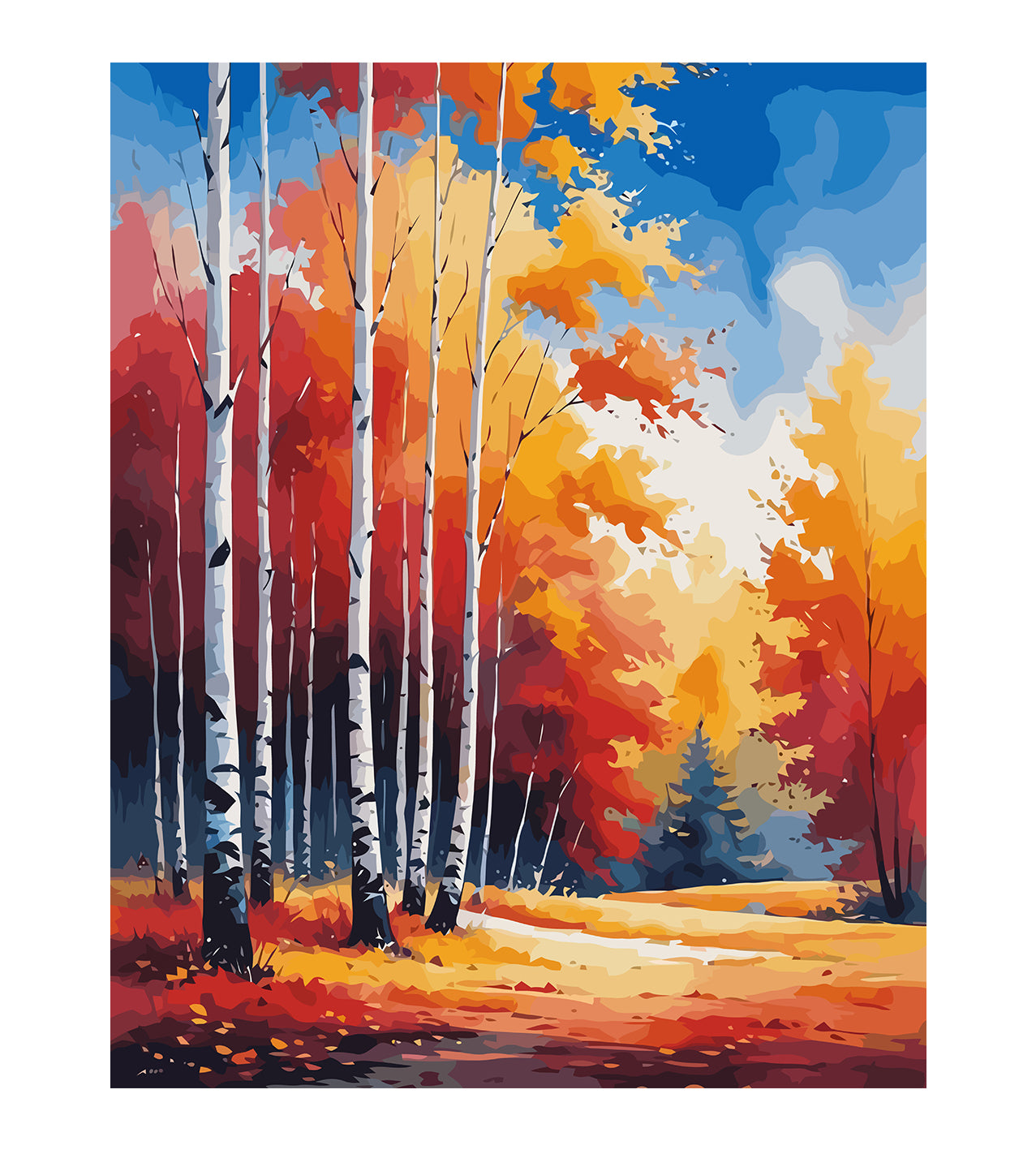 Set Pictură pe numere – Peisaj de Toamnă 6107