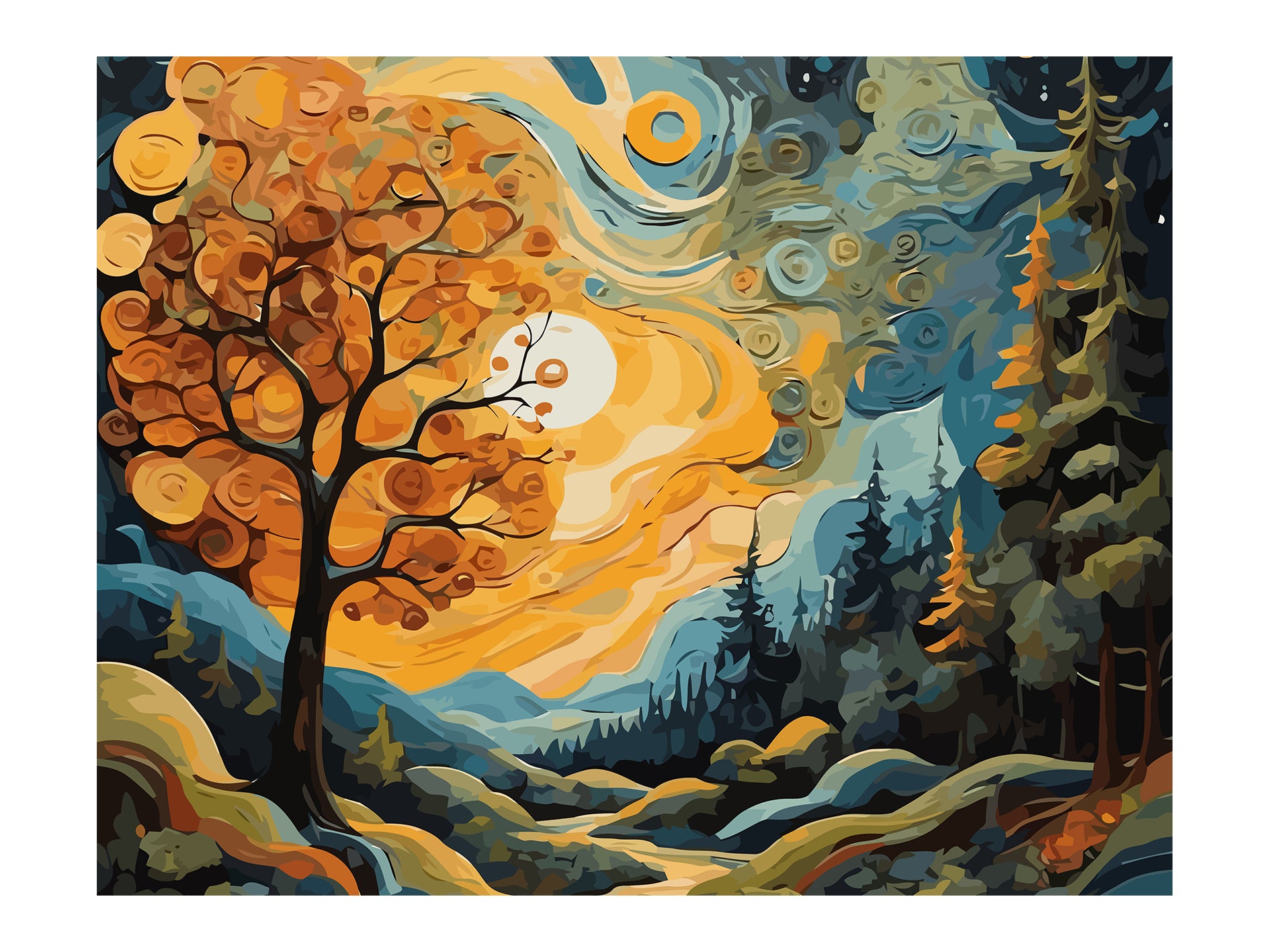 Set Pictură pe numere – Peisaj de Toamnă 6112