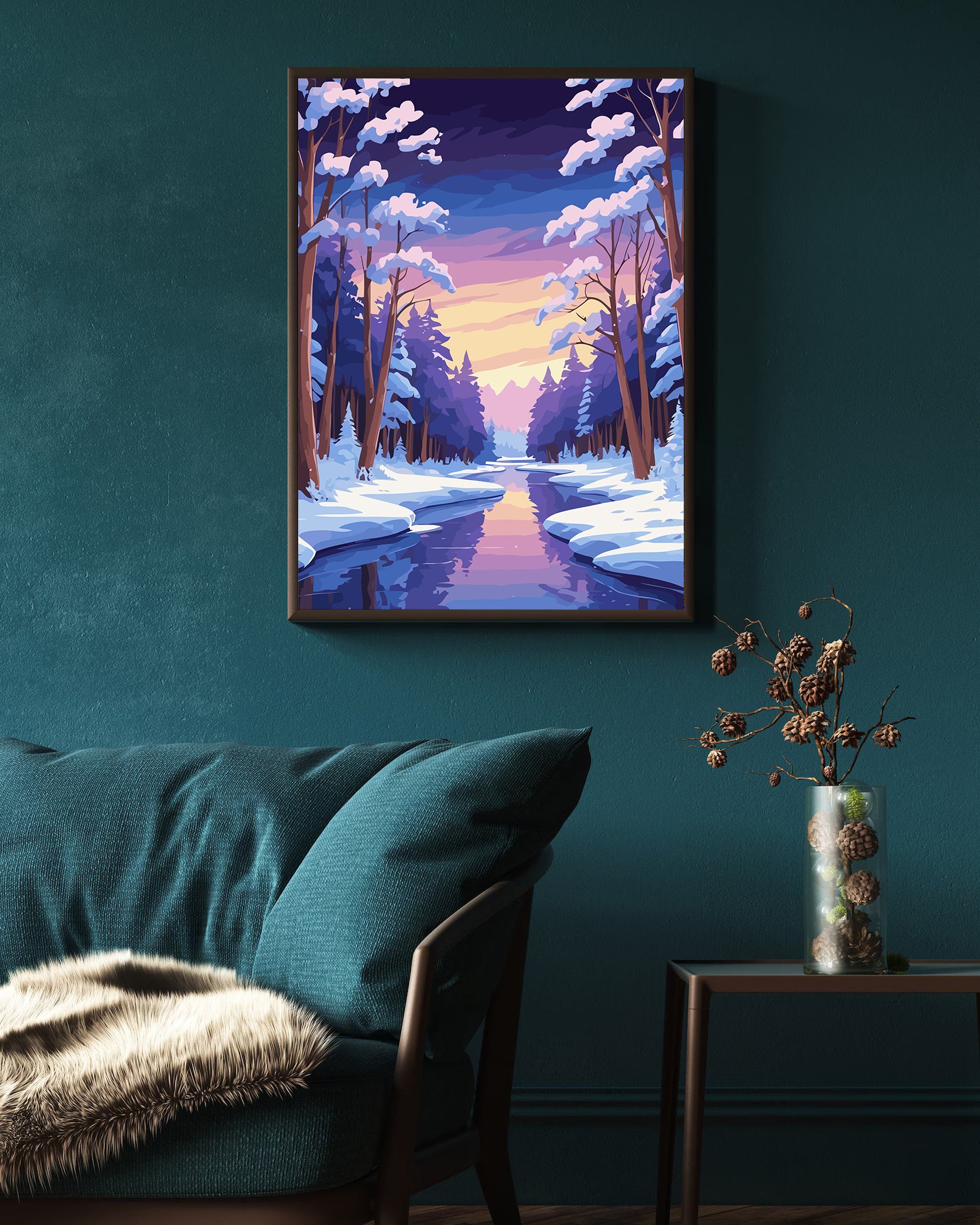 Set Pictură pe numere – Peisaj De Iarnă 6137