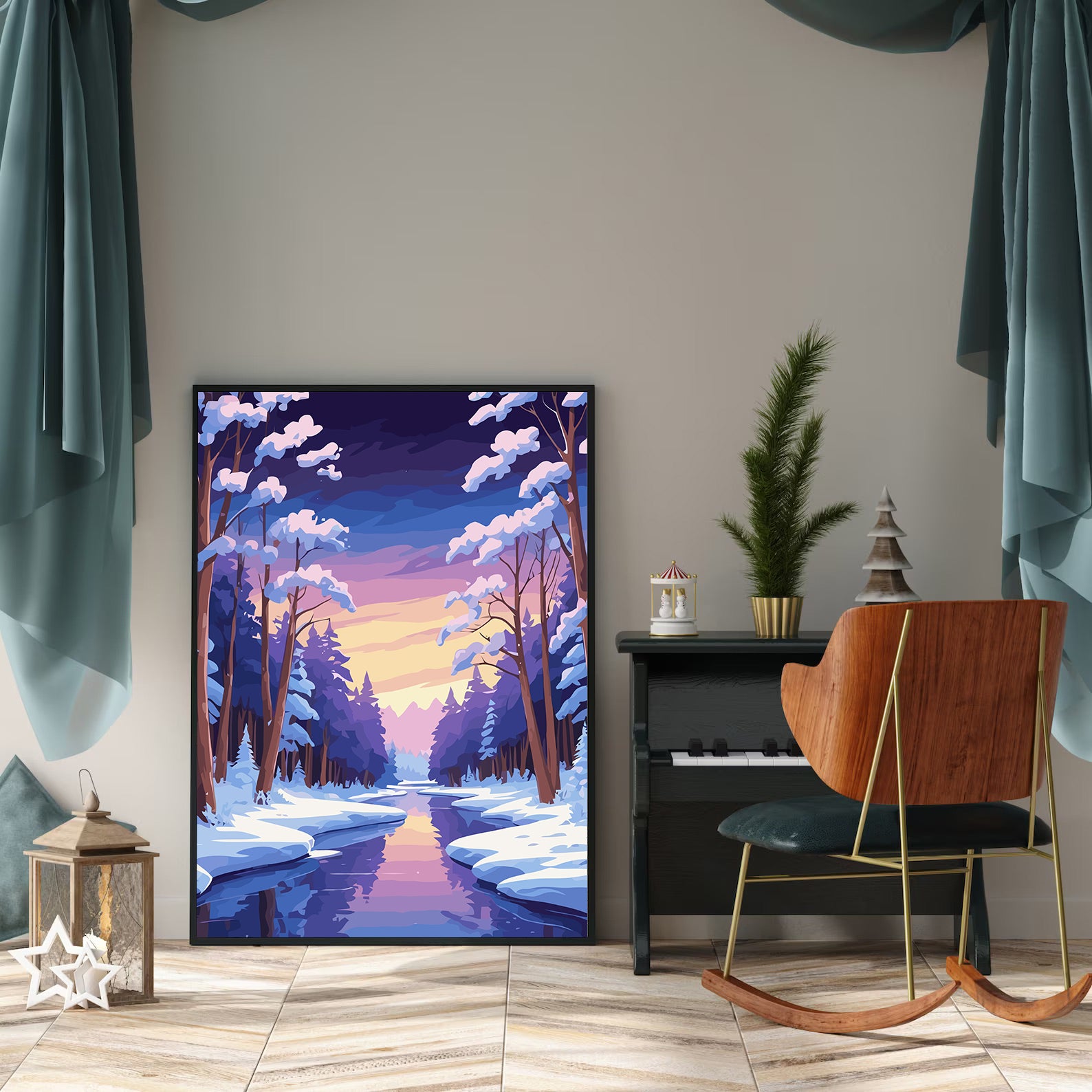 Set Pictură pe numere – Peisaj De Iarnă 6137