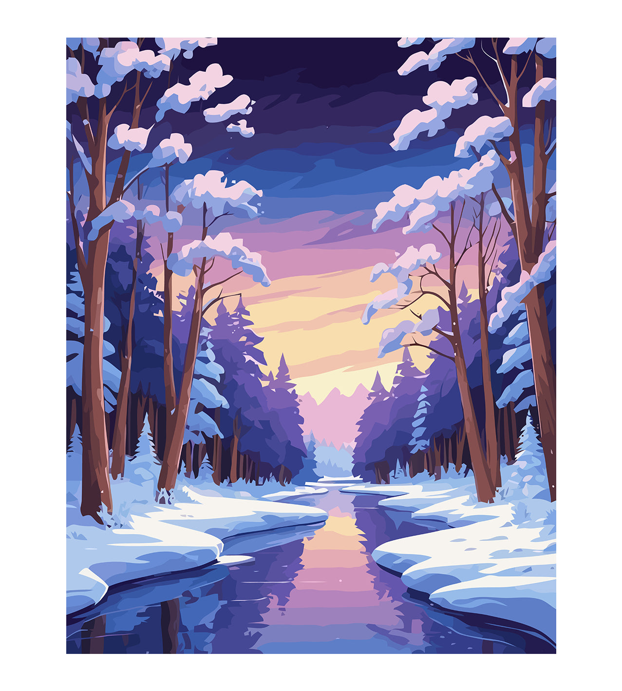 Set Pictură pe numere – Peisaj De Iarnă 6137