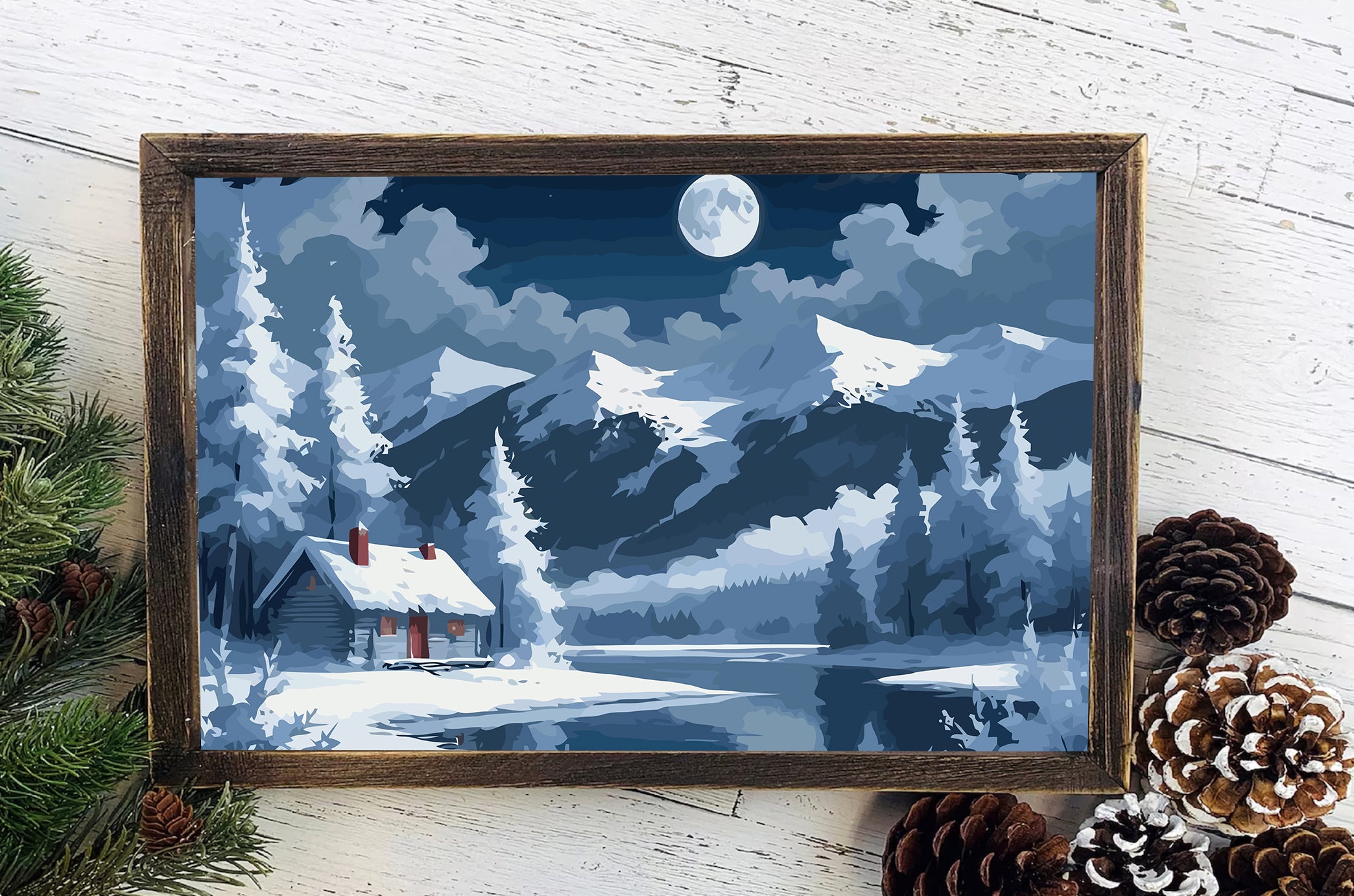 Set Pictură pe numere – Peisaj De Iarnă 6141