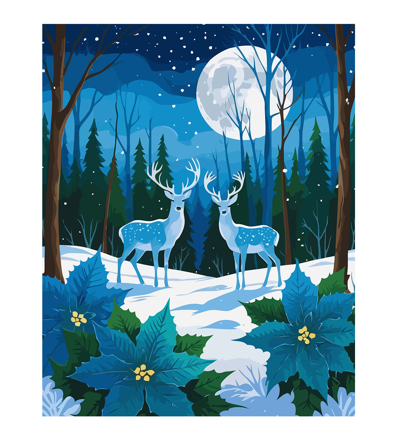 Set Pictură pe numere – Cerbi În Pădure Iarna 6142