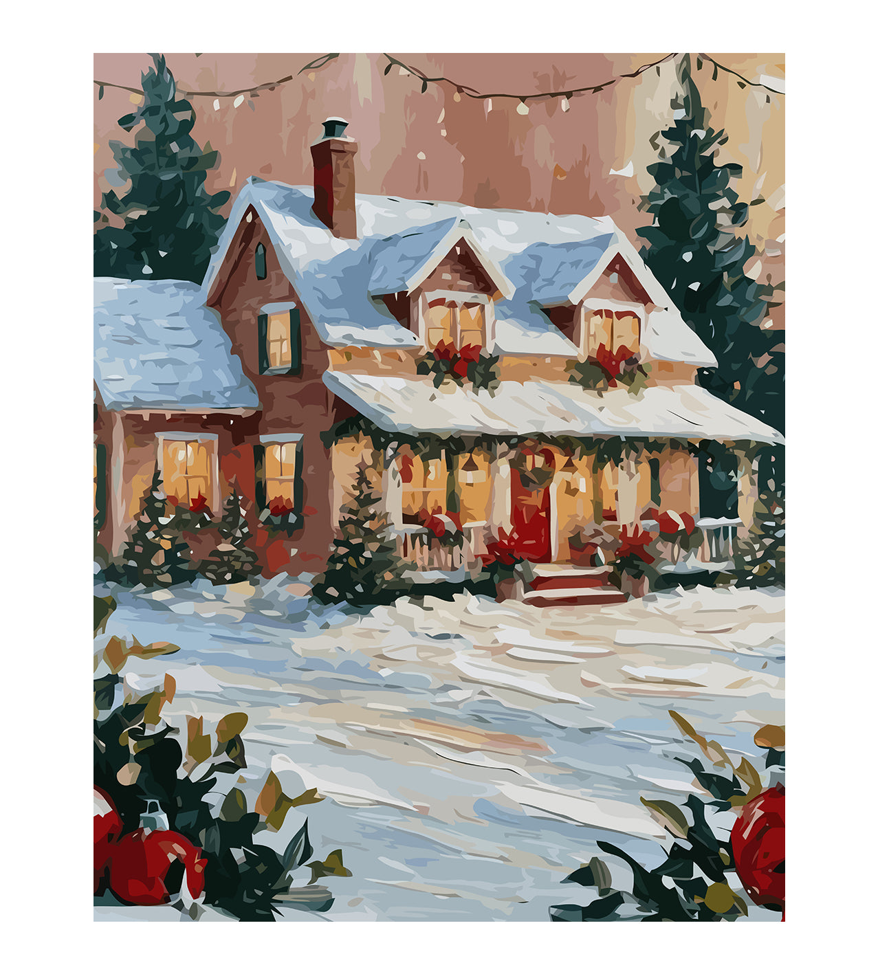 Set Pictură pe numere – Căsuță Iarna 6143