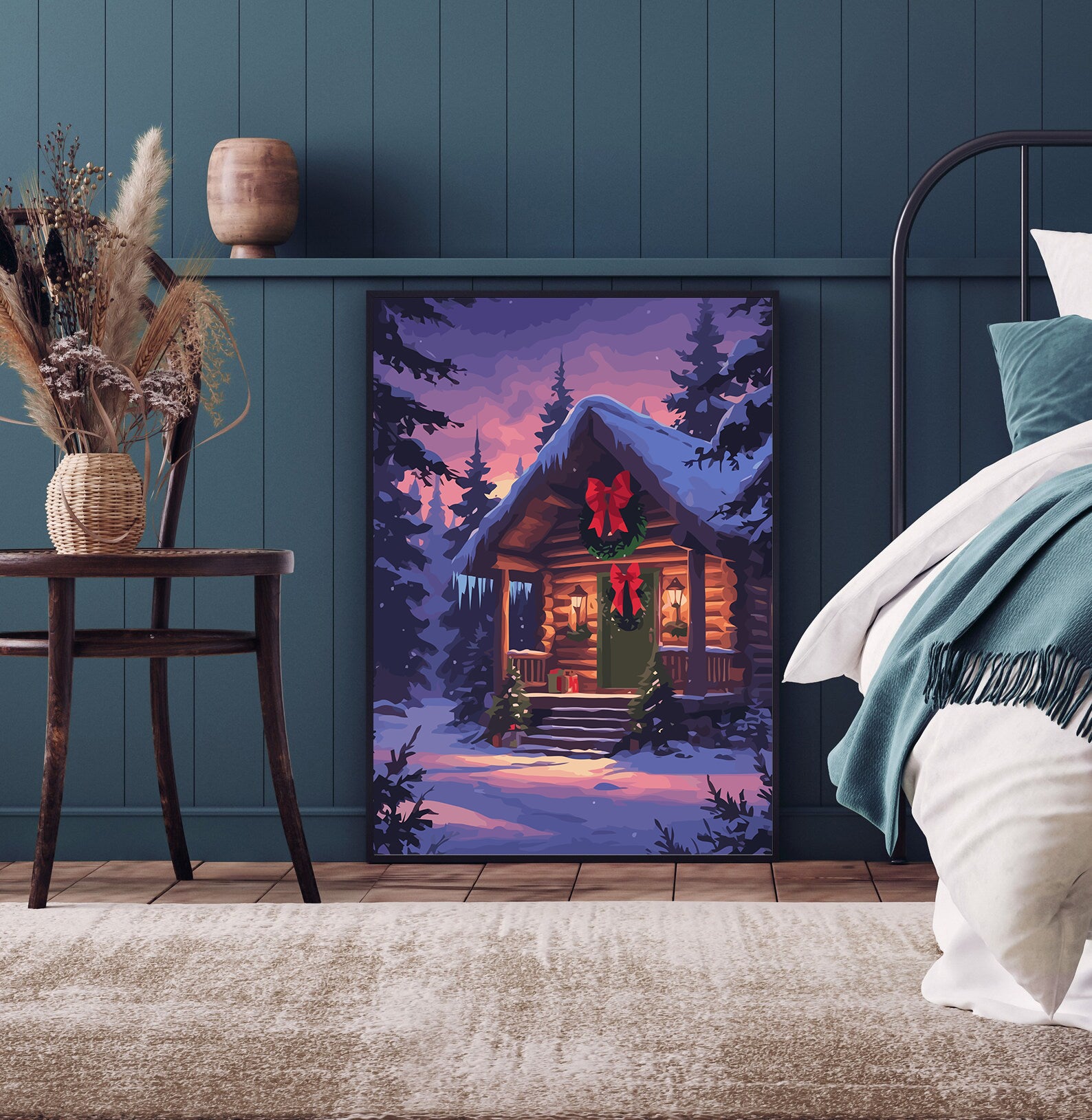 Set Pictură pe numere – Căsuță Decorată De Sărbători 6157