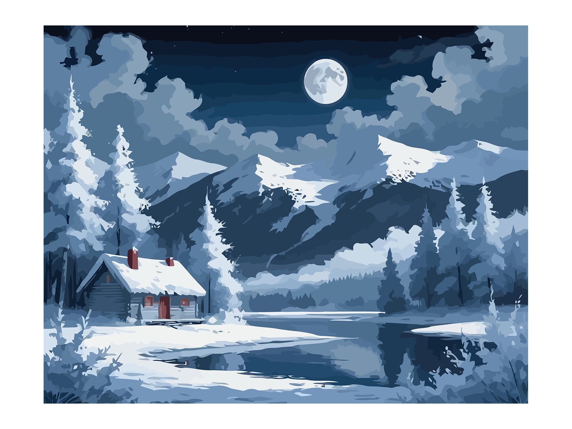 Set Pictură pe numere – Peisaj De Iarnă 6180