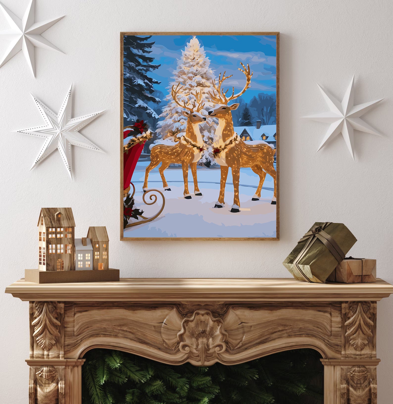 Set Pictură pe numere – Renii Lui Moș Crăciun 6183