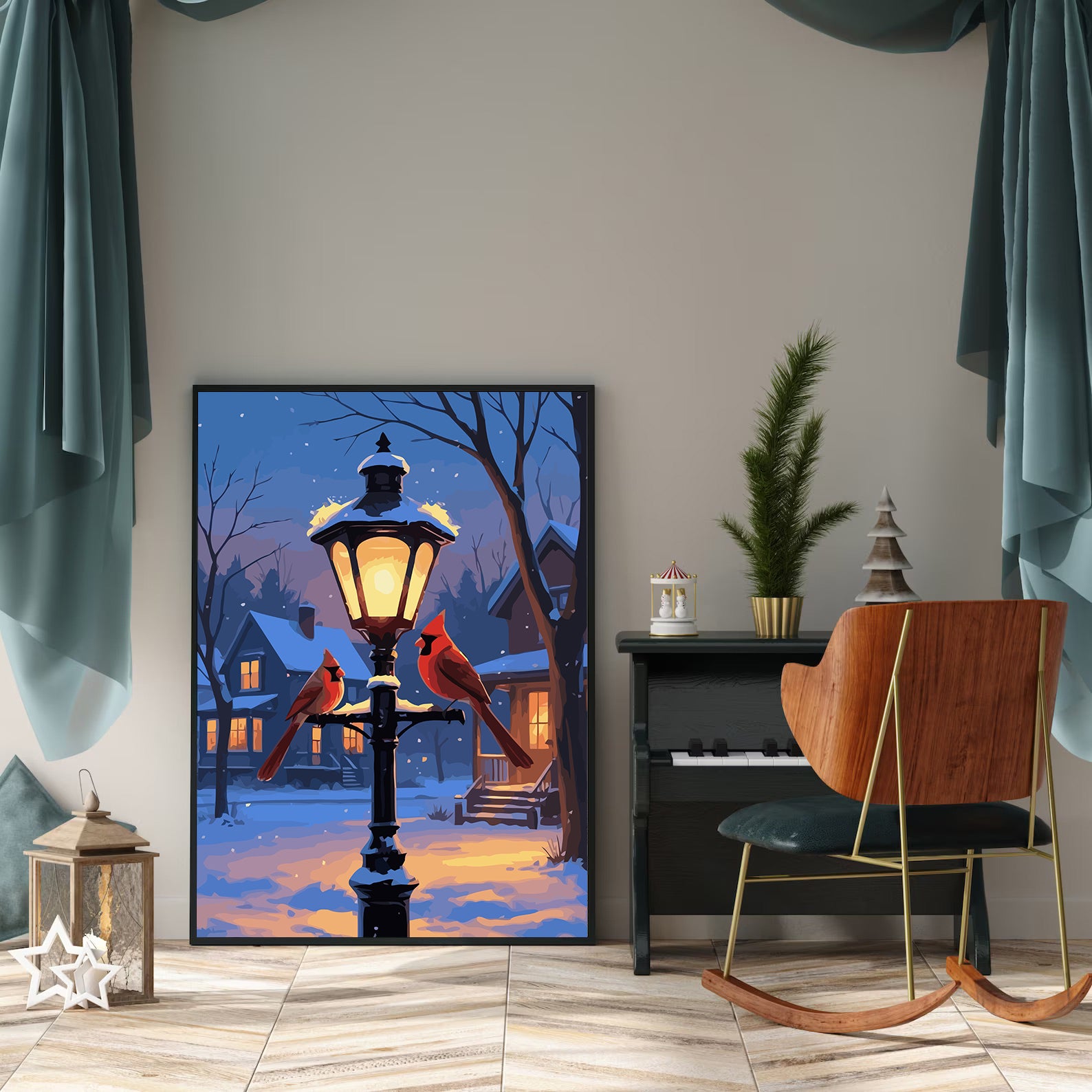 Set Pictură pe numere – Păsări Iarna 6196