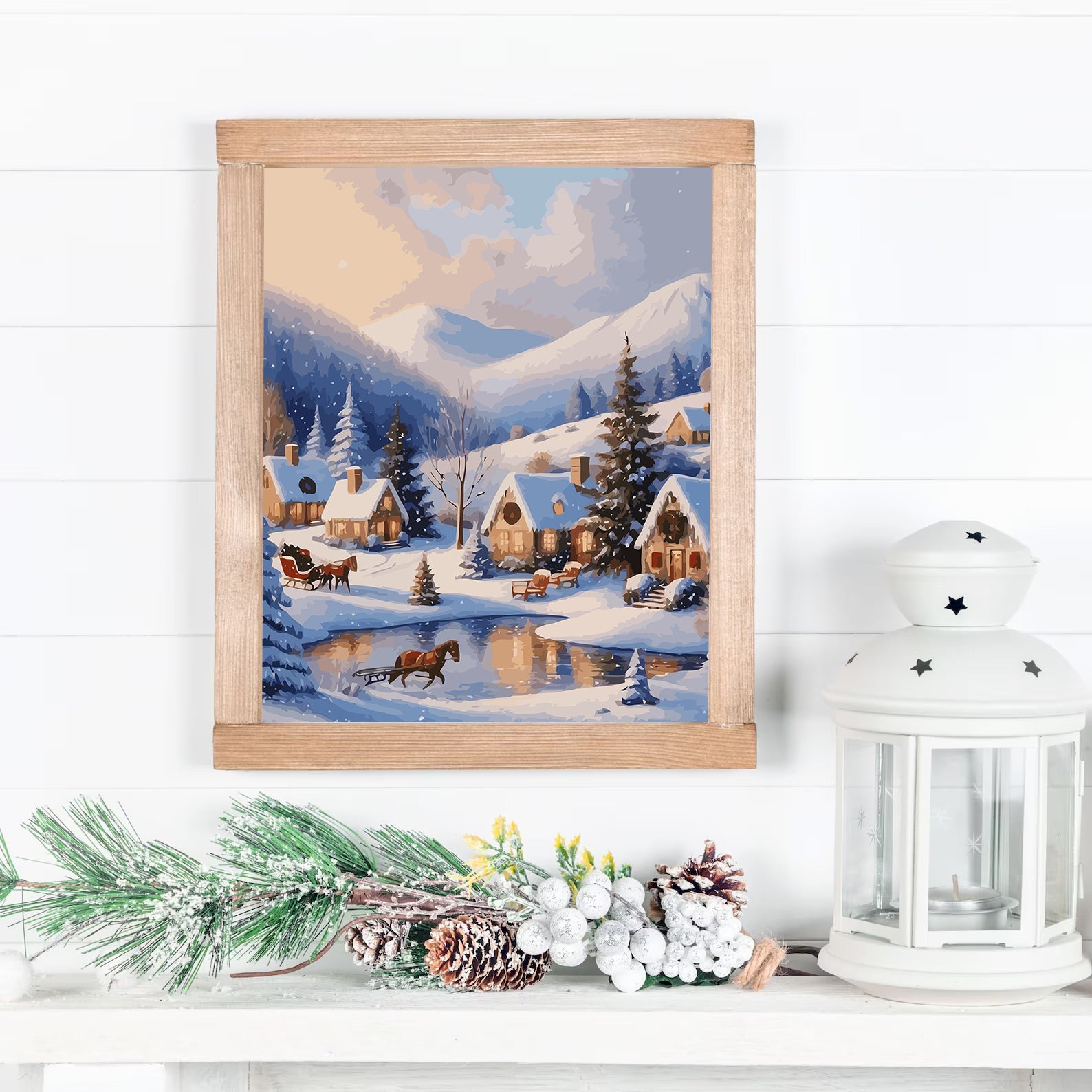 Set Pictură pe numere – Iarna În Orășel 6200