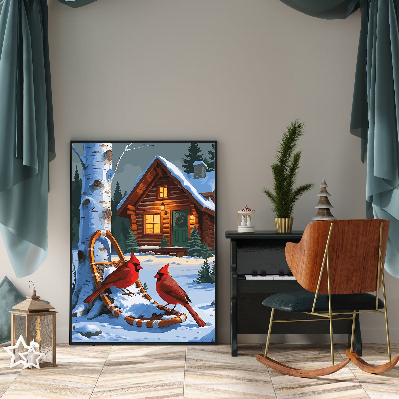 Set Pictură pe numere – Păsărele Iarna 6220