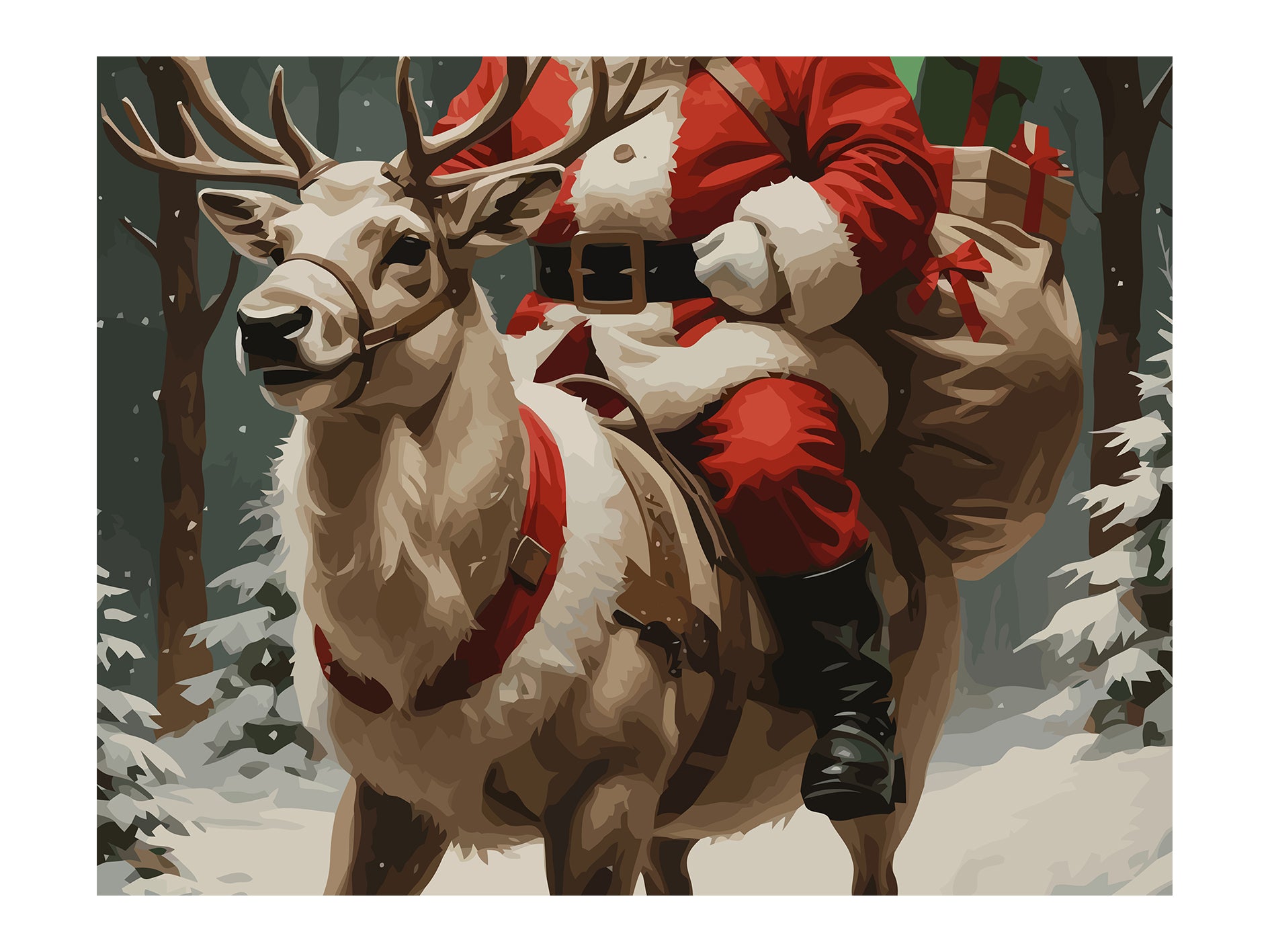 Set Pictură pe numere – Renul Lui Moș Crăciun 6237