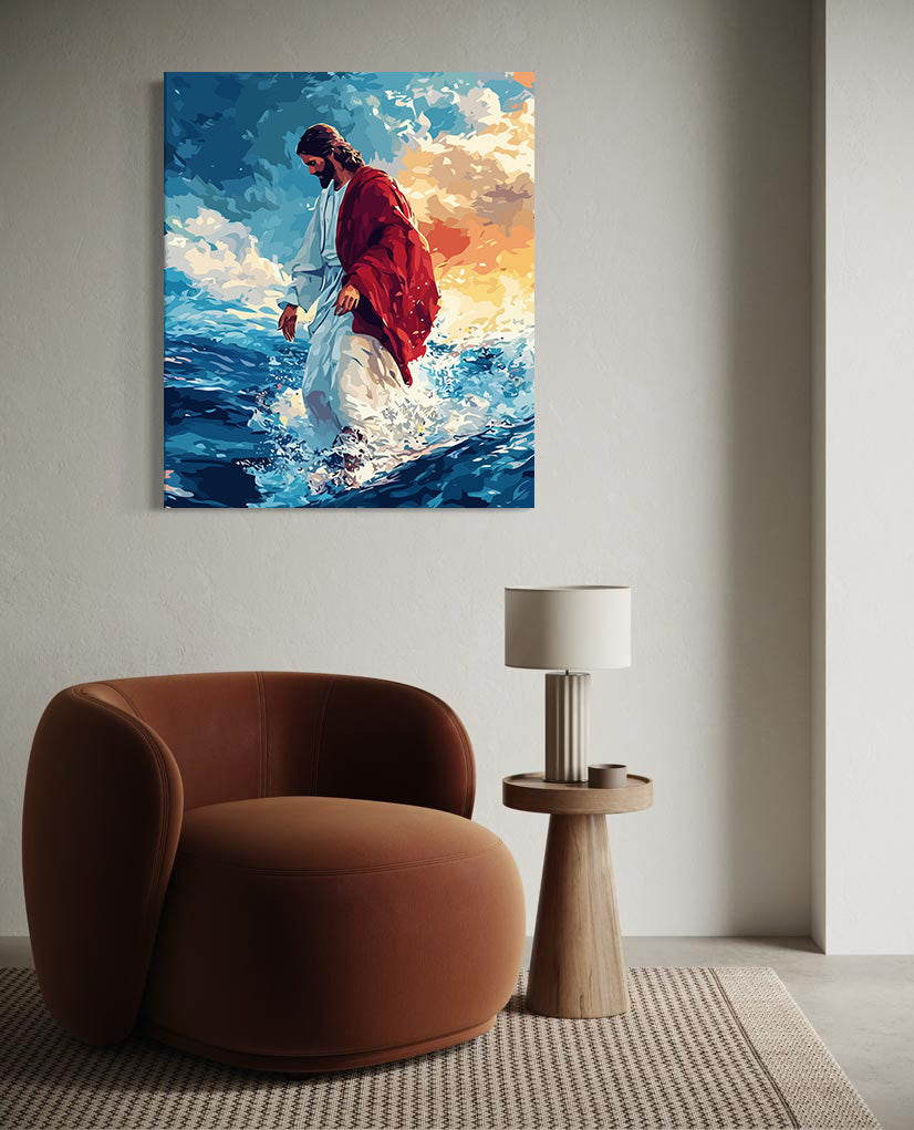 Set Pictură pe numere – Isus Hristos Mergând Pe Apă 6255