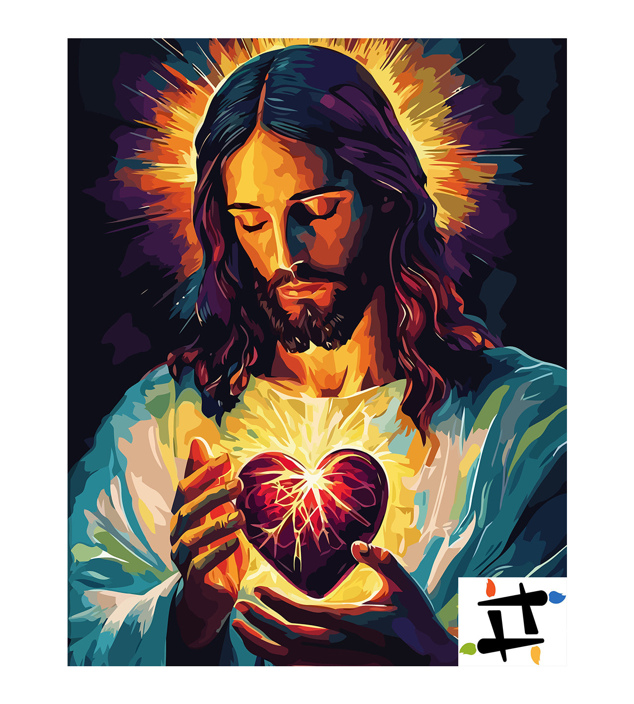 Set Pictură pe numere – Inima Sacră A Lui Isus 6262