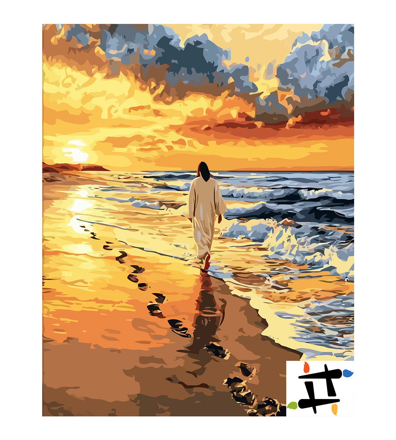 Set Pictură pe numere – Urme De Pași Pe Nisip 6266