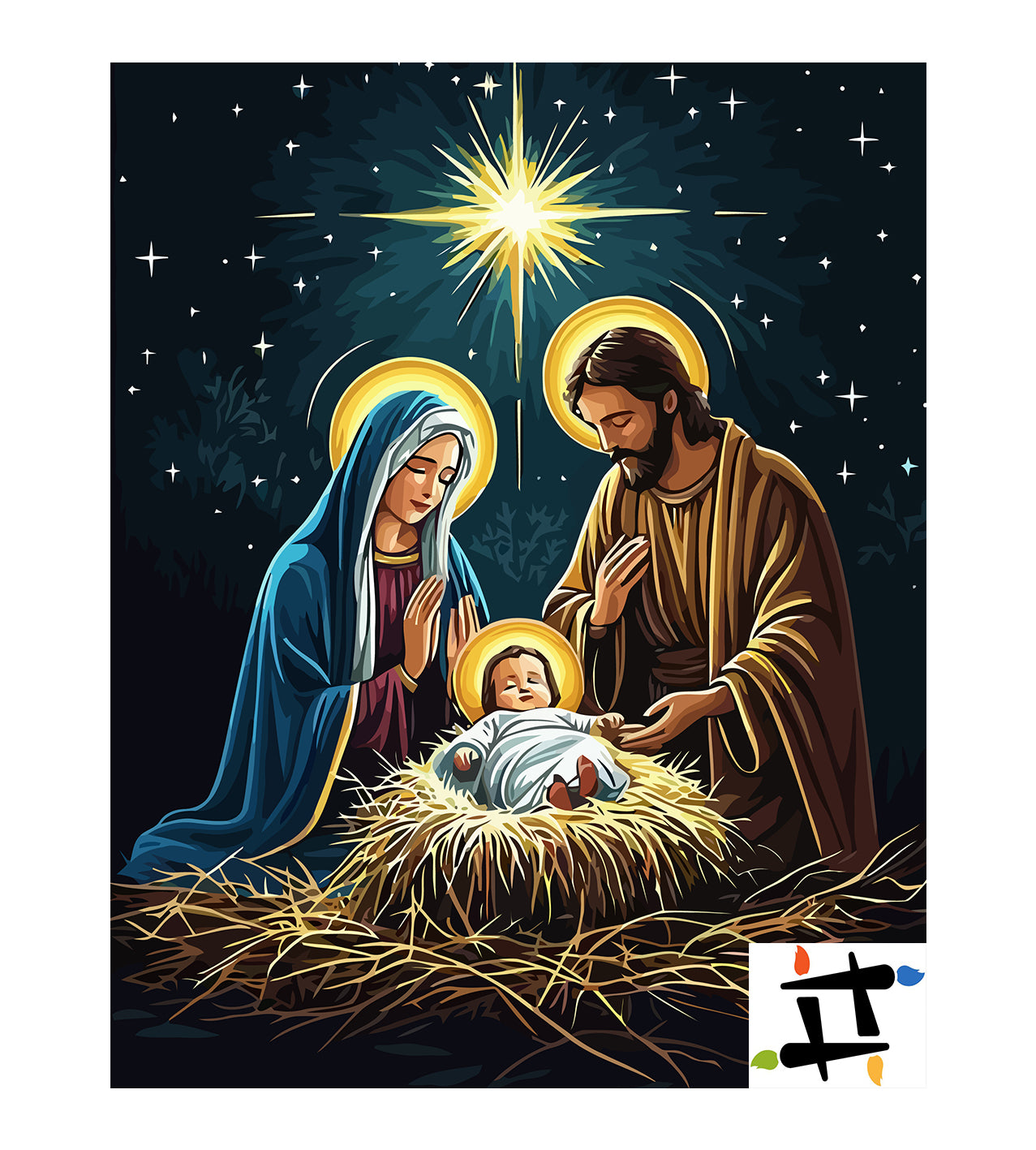 Set Pictură pe numere – Nașterea Lui Isus Hristos 6281